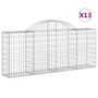 Voir la diapositive 2 : VIDAXL Paniers a gabions arques 13 pcs 200x30x80/100 cm Fer galvanise