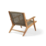 Voir la diapositive 3 : MARKET24 Transat Fauteuil de jardin bas en bois d'Acacia FSC et en corde - MERIDA - Vert olive