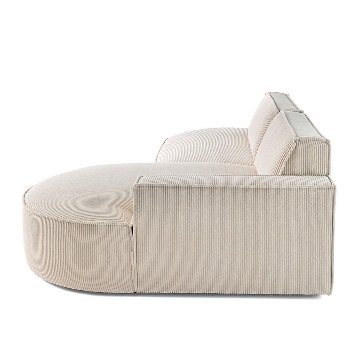 LISA DESIGN Spiaggia - canapé d'angle droit - forme arrondie - 4 places - en velours côtelé