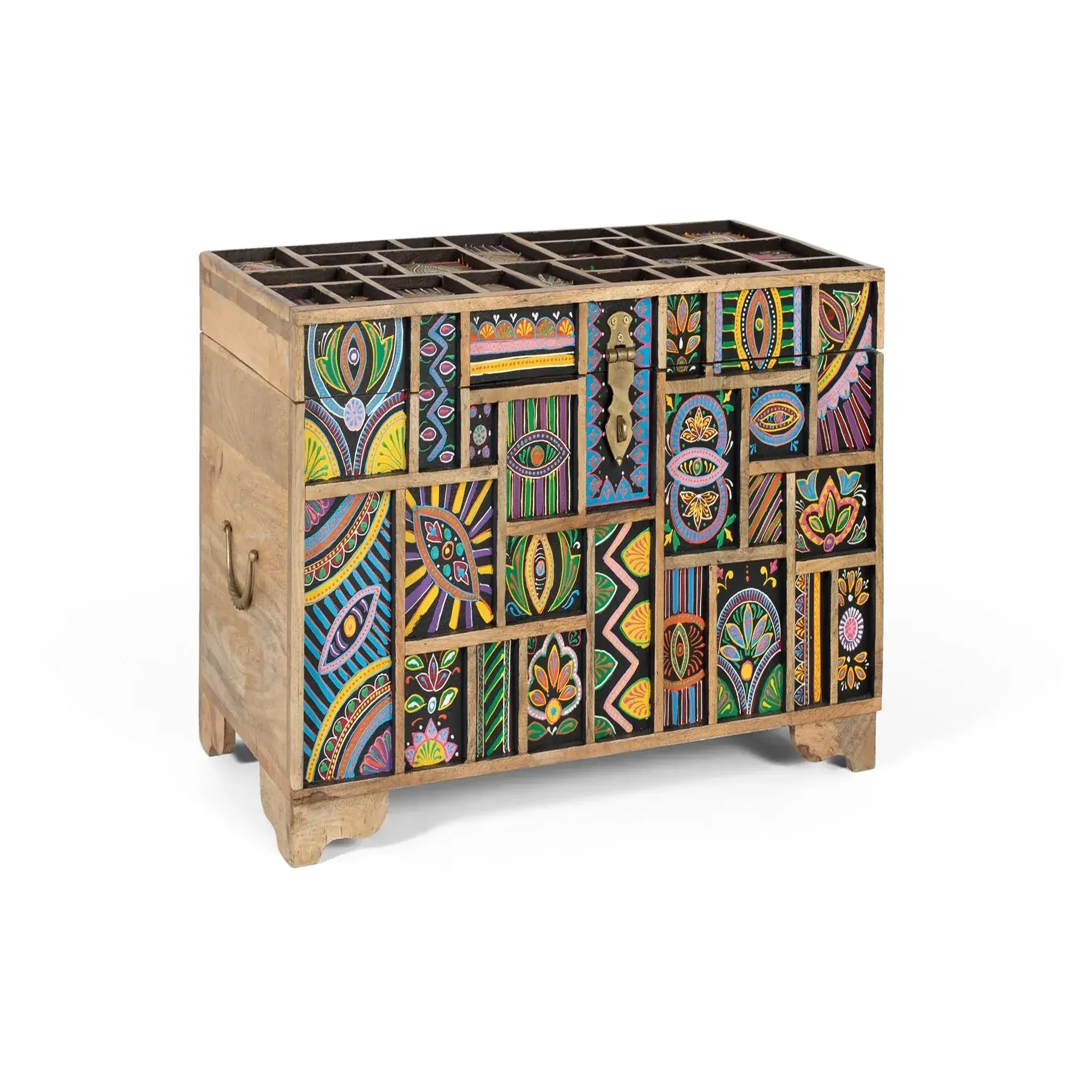 Voir la diapositive 2 : GINER Y COLOMER SL Coffre en bois de manguier 81 cm style artisanal ethnique