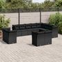 Voir la diapositive 1 : VIDAXL Salon de jardin 12 pcs avec coussins noir resine tressee