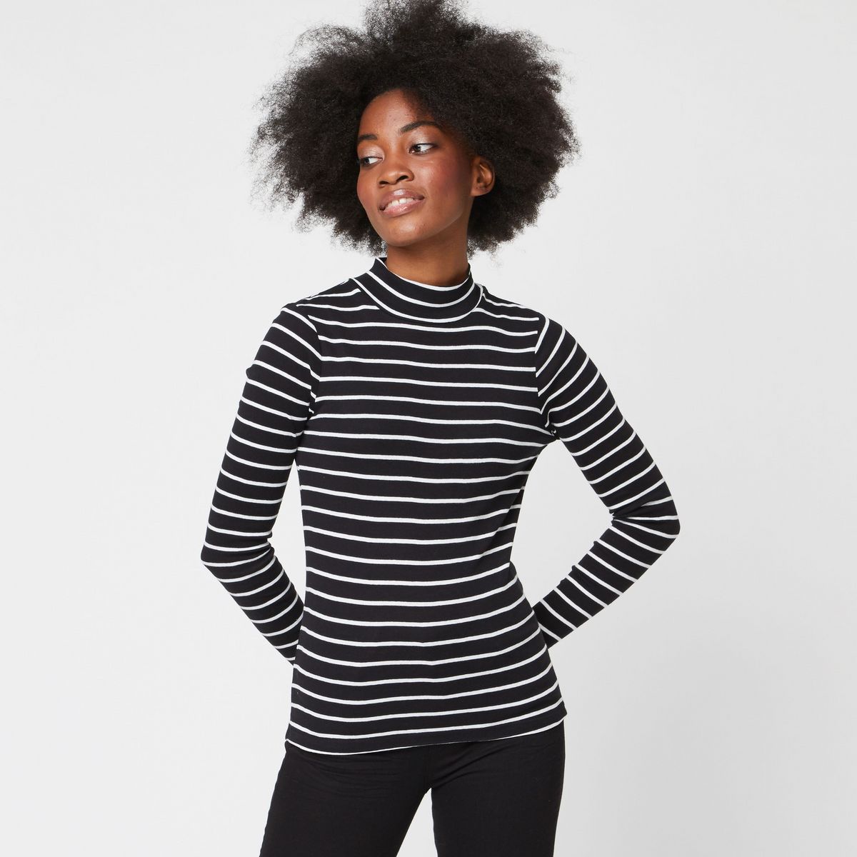 INEXTENSO Sous pull à rayures femme