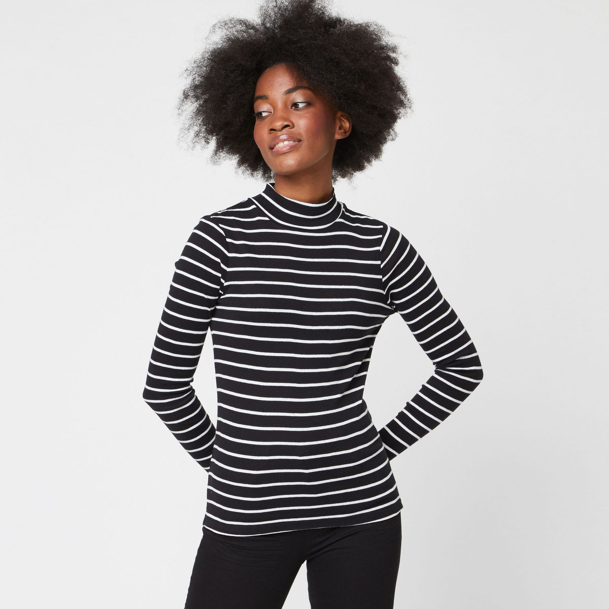 INEXTENSO Sous pull à rayures femme