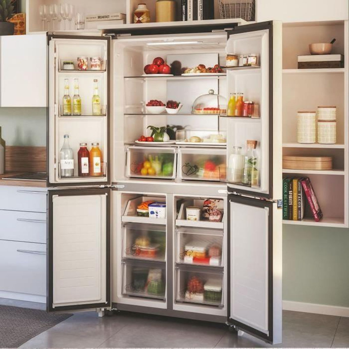 Candy Réfrigérateur multi-portes 467L (311+156L) Total No Frost Classe C moteur inverter 181,5x83,3x65 cm – Candy CFQQ5T817EPS