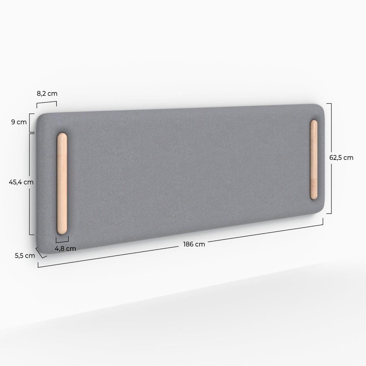 Rendez vous déco Tête de lit en tissu gris 160 cm-Katia
