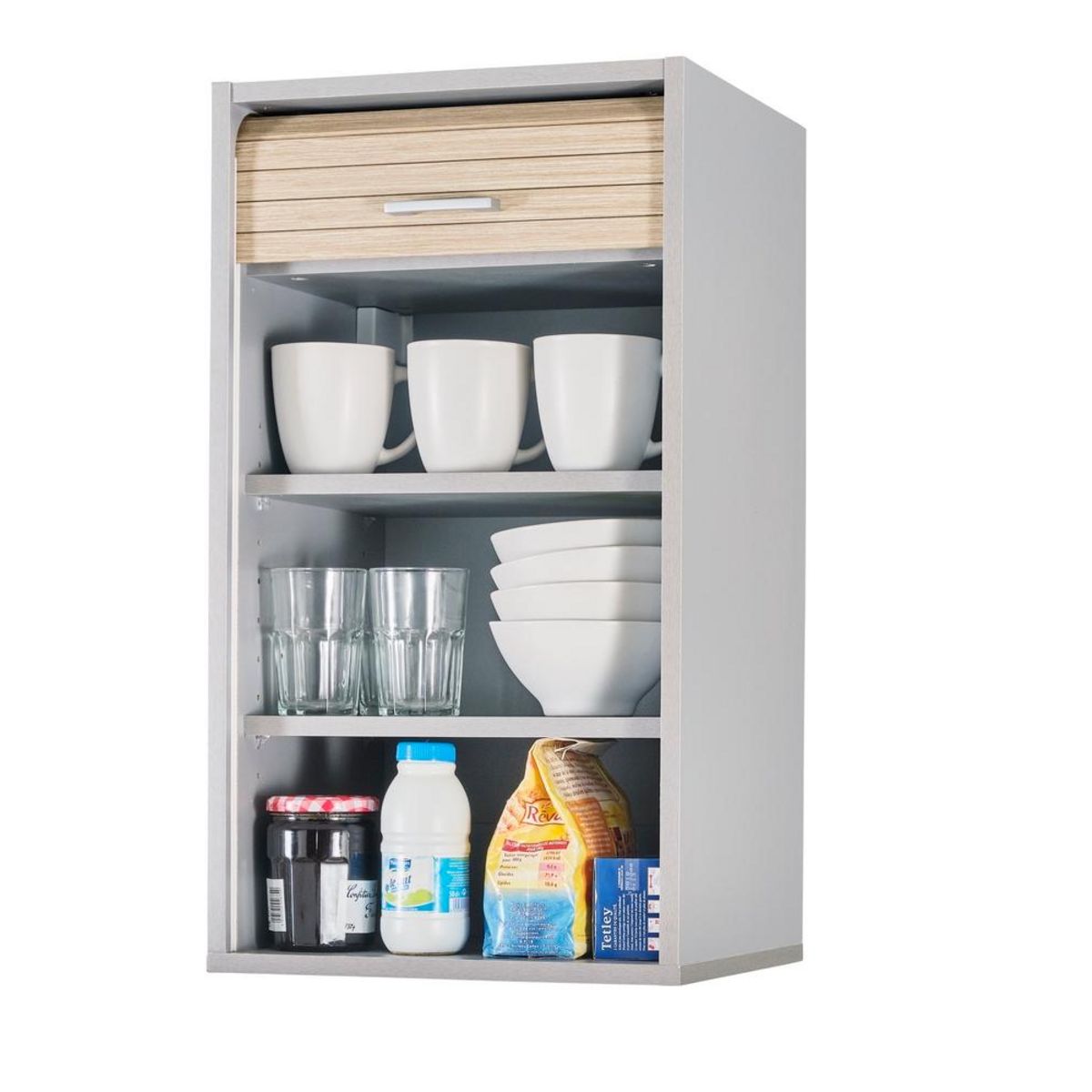 Rangement de cuisine à rideau coloris aluminium L40 cm - COOKING