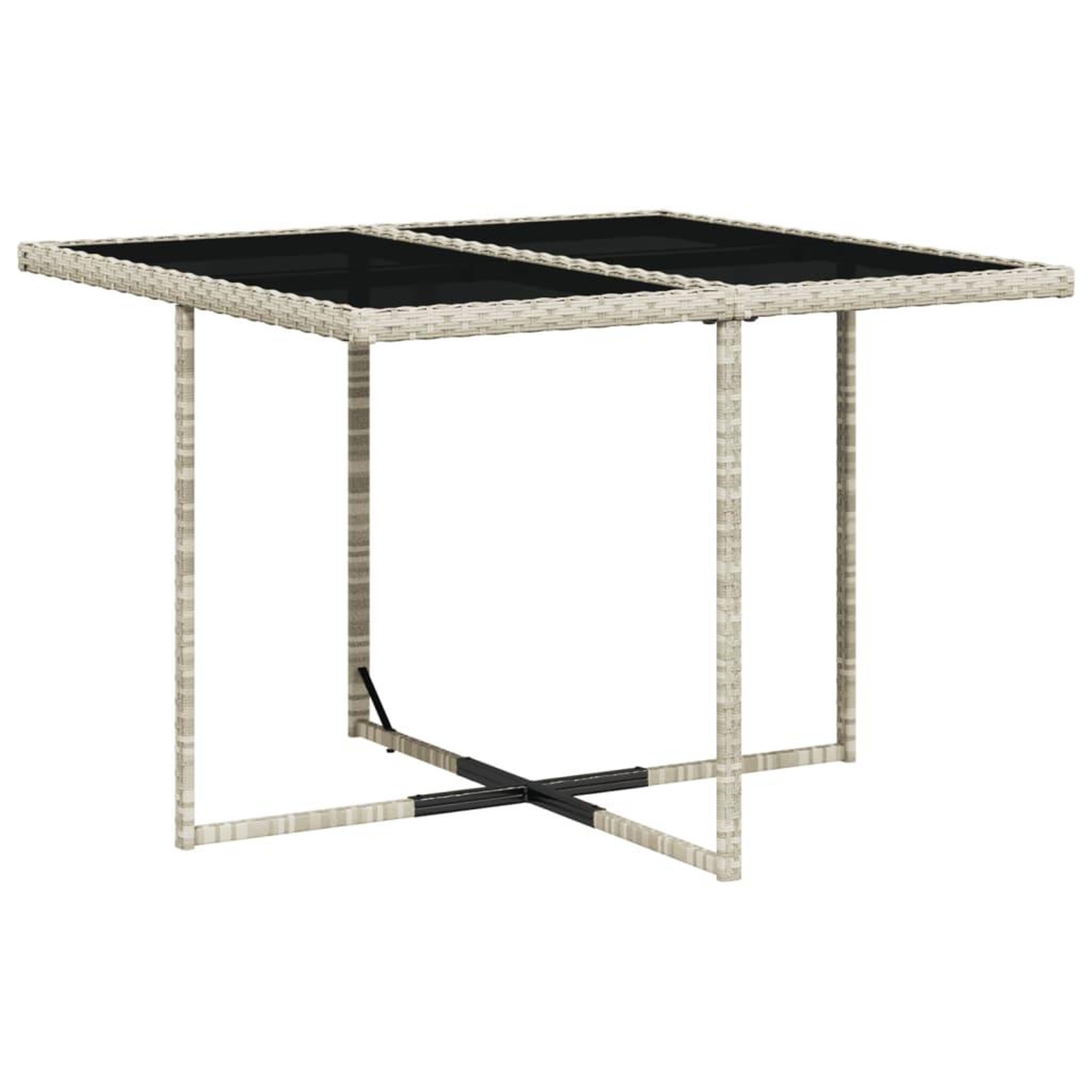 Voir la diapositive 4 : VIDAXL Ensemble a manger de jardin et coussins 5 pcs gris clair rotin