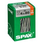 CENTRALE BRICO Lot de 50 vis acier tête fraisée torx SPAX, Diam.4.5 mm x L.80 mm