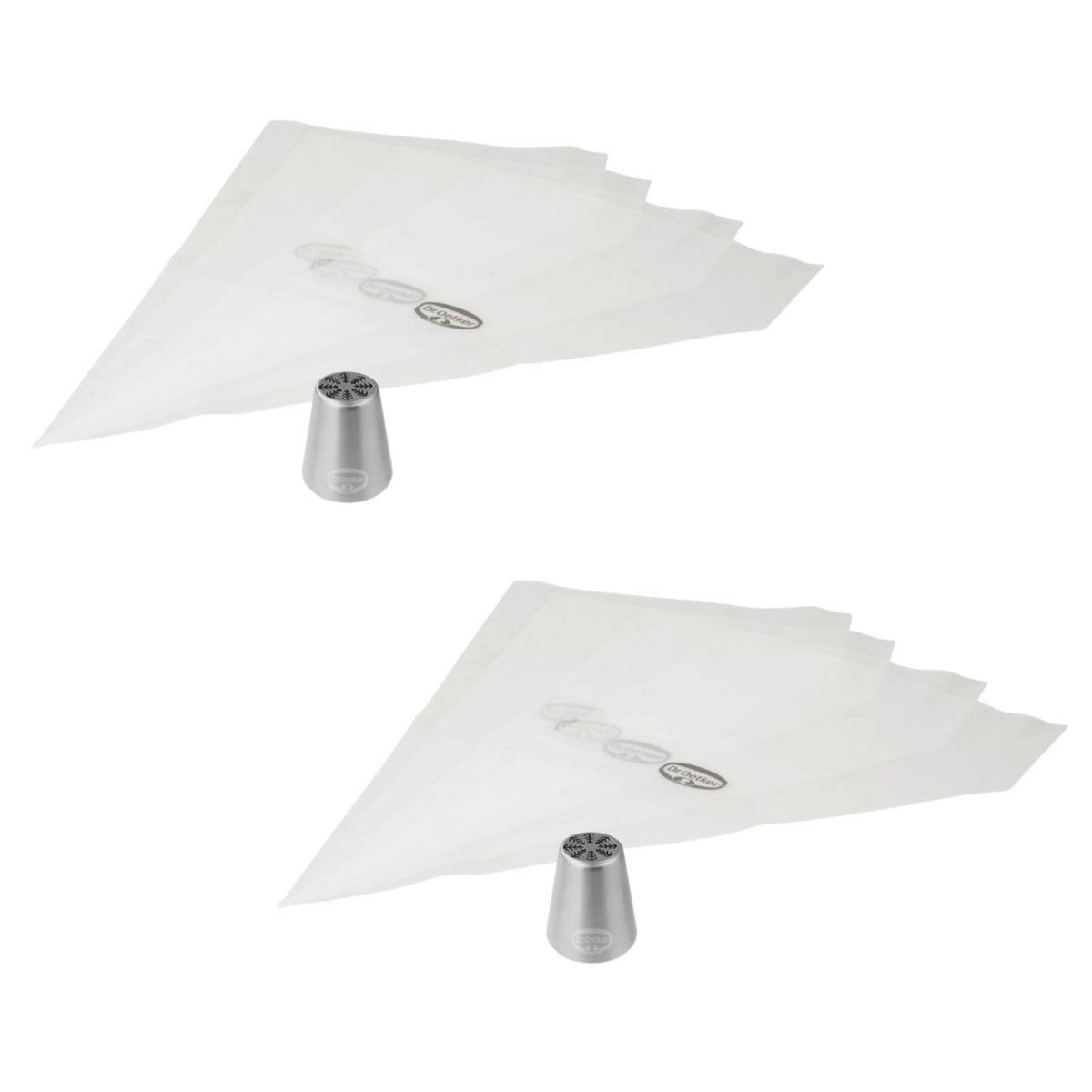 DR.OETKER Ensemble de 8 poches à douille et embout cristal de glace en inox Dr.Oetker Baker Edition