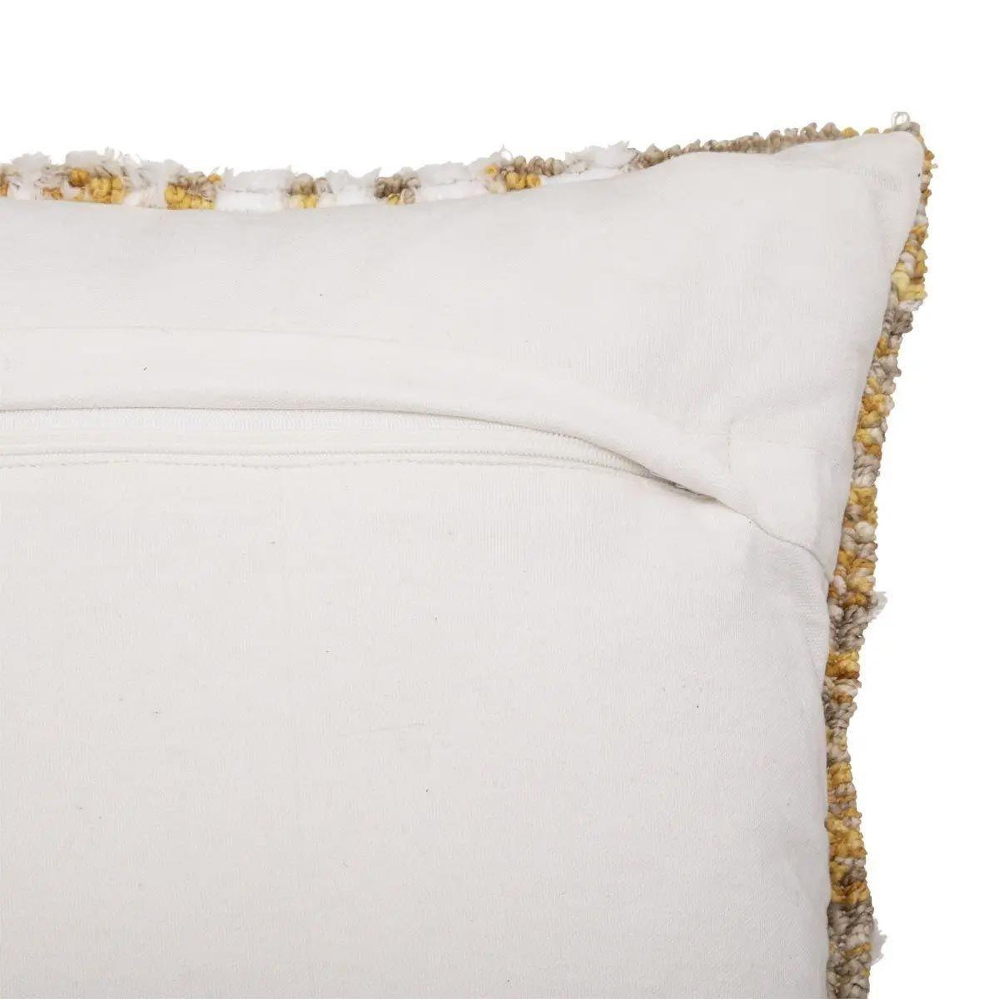Voir la diapositive 2 : ATMOSPHERA Coussin déco tufté  miska  45x45cm ivoire & ocre