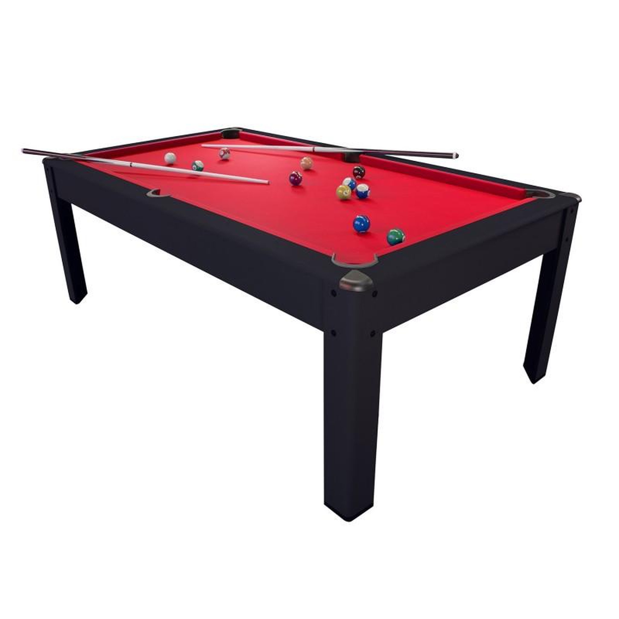 Voir la diapositive 3 : PLAY4FUN Billard Américain HARMONY 6Ft - 206,5 x 116,5 x 80 cm avec accessoires et plateau dînatoire - Couleur Noir