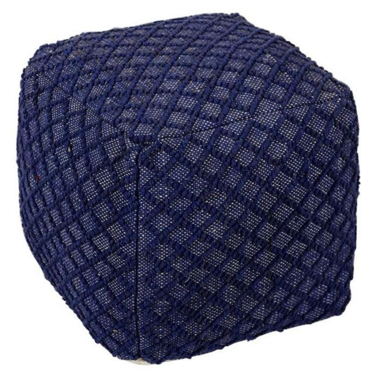 Paris Prix Pouf Tissu Imprimé  Belgia  40cm Bleu