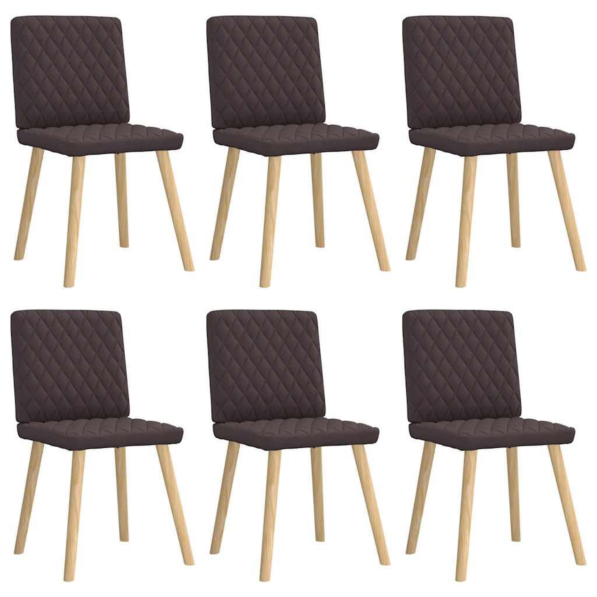 VIDAXL Chaises a manger lot de 6 marron fonce tissu