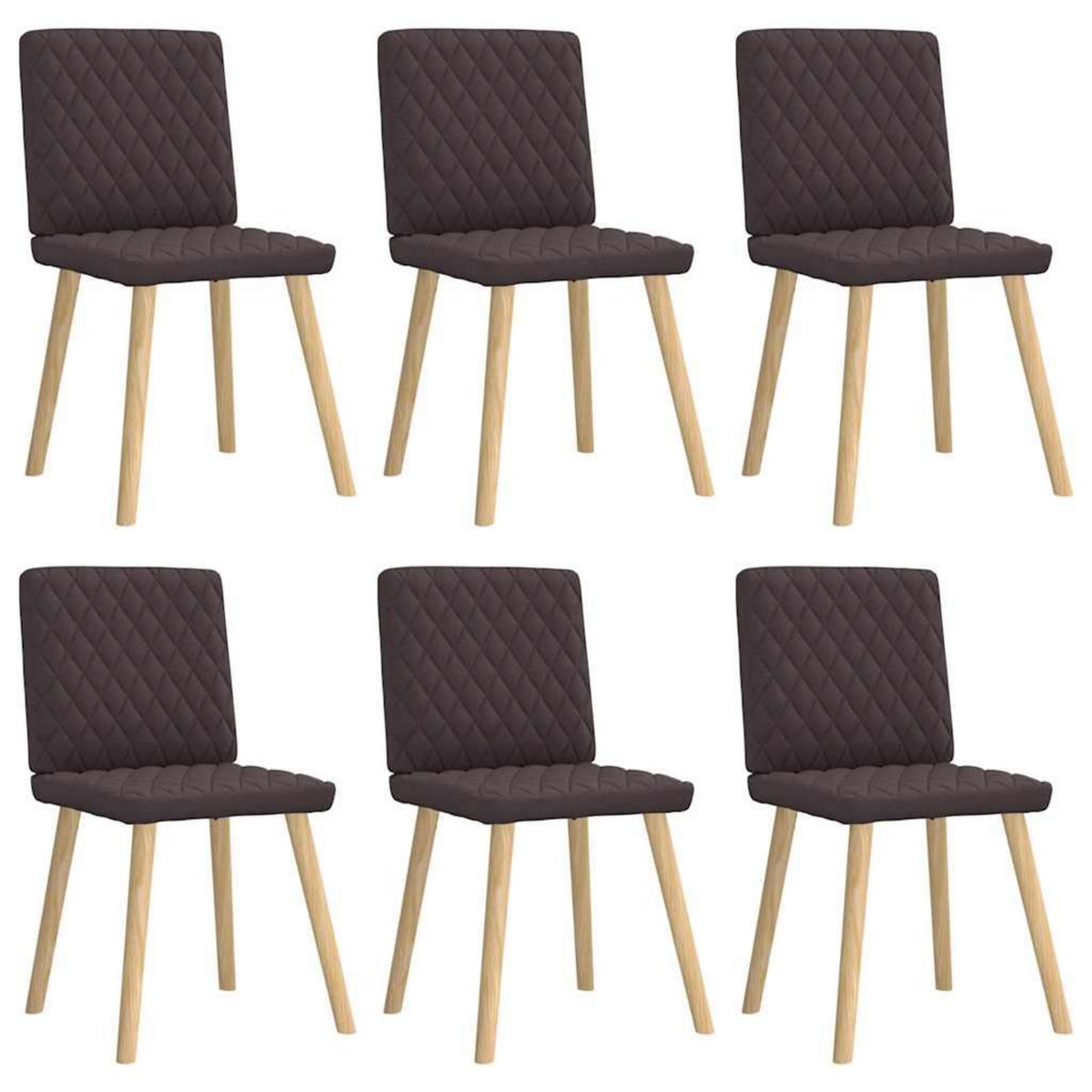 VIDAXL Chaises a manger lot de 6 marron fonce tissu