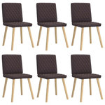 VIDAXL Chaises a manger lot de 6 marron fonce tissu
