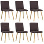 Voir la diapositive 1 : VIDAXL Chaises a manger lot de 6 marron fonce tissu