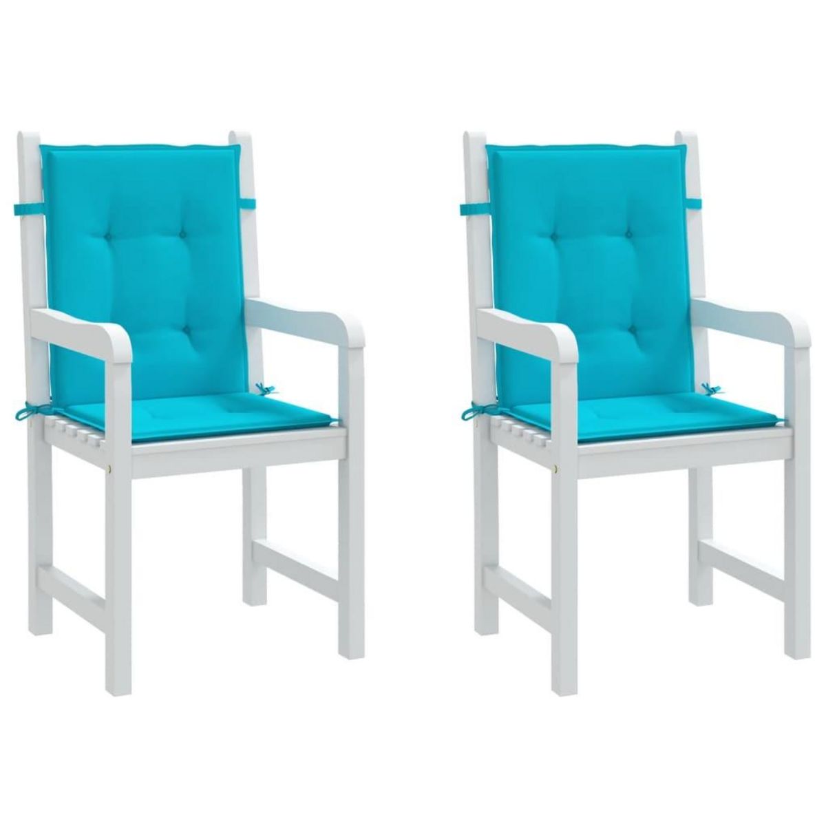 VIDAXL Coussins de chaise a dossier bas lot de 2 turquoise tissu