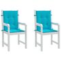 Voir la diapositive 3 : VIDAXL Coussins de chaise a dossier bas lot de 2 turquoise tissu