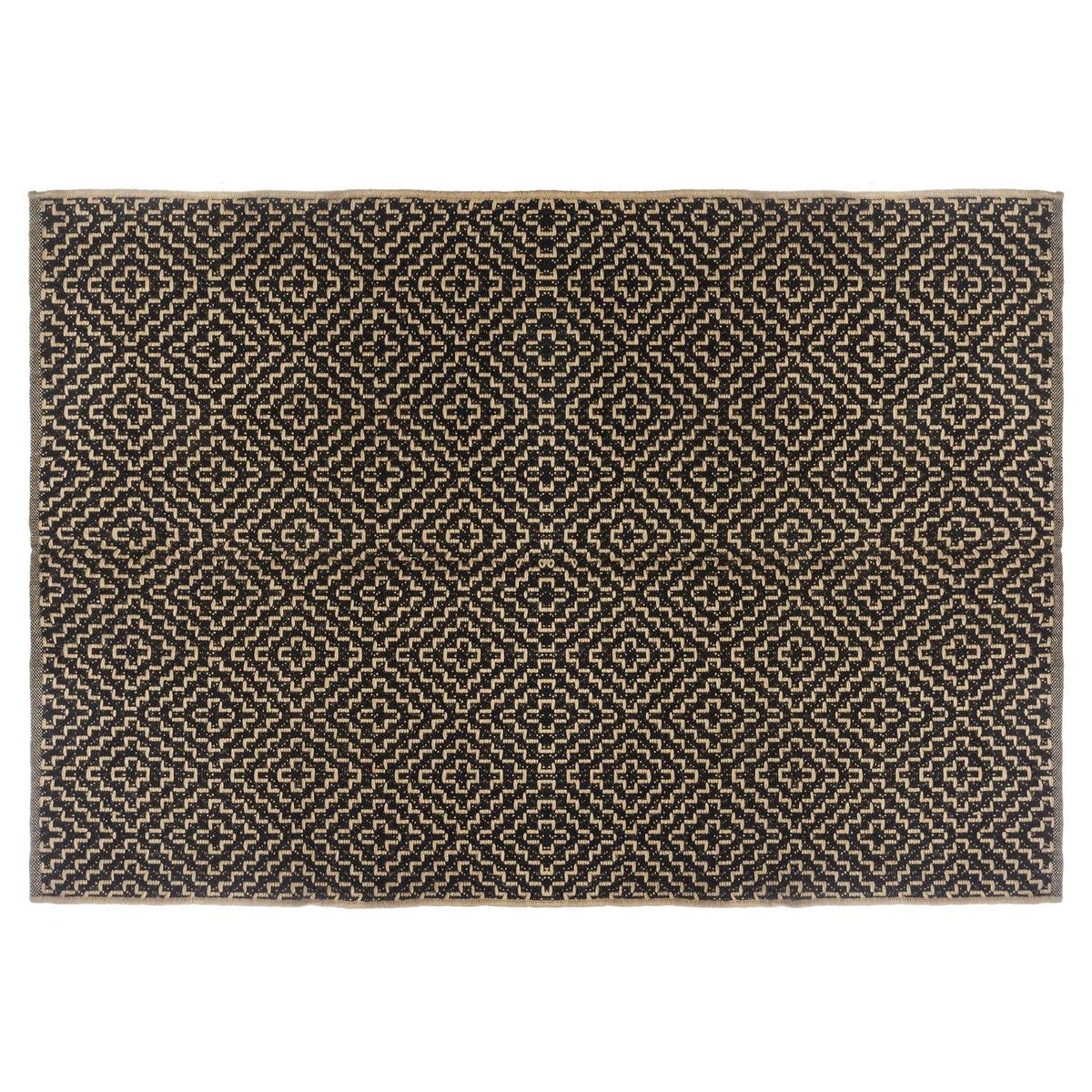 ATMOSPHERA Tapis rectangulaire en jute et coton noir 120x170 cm