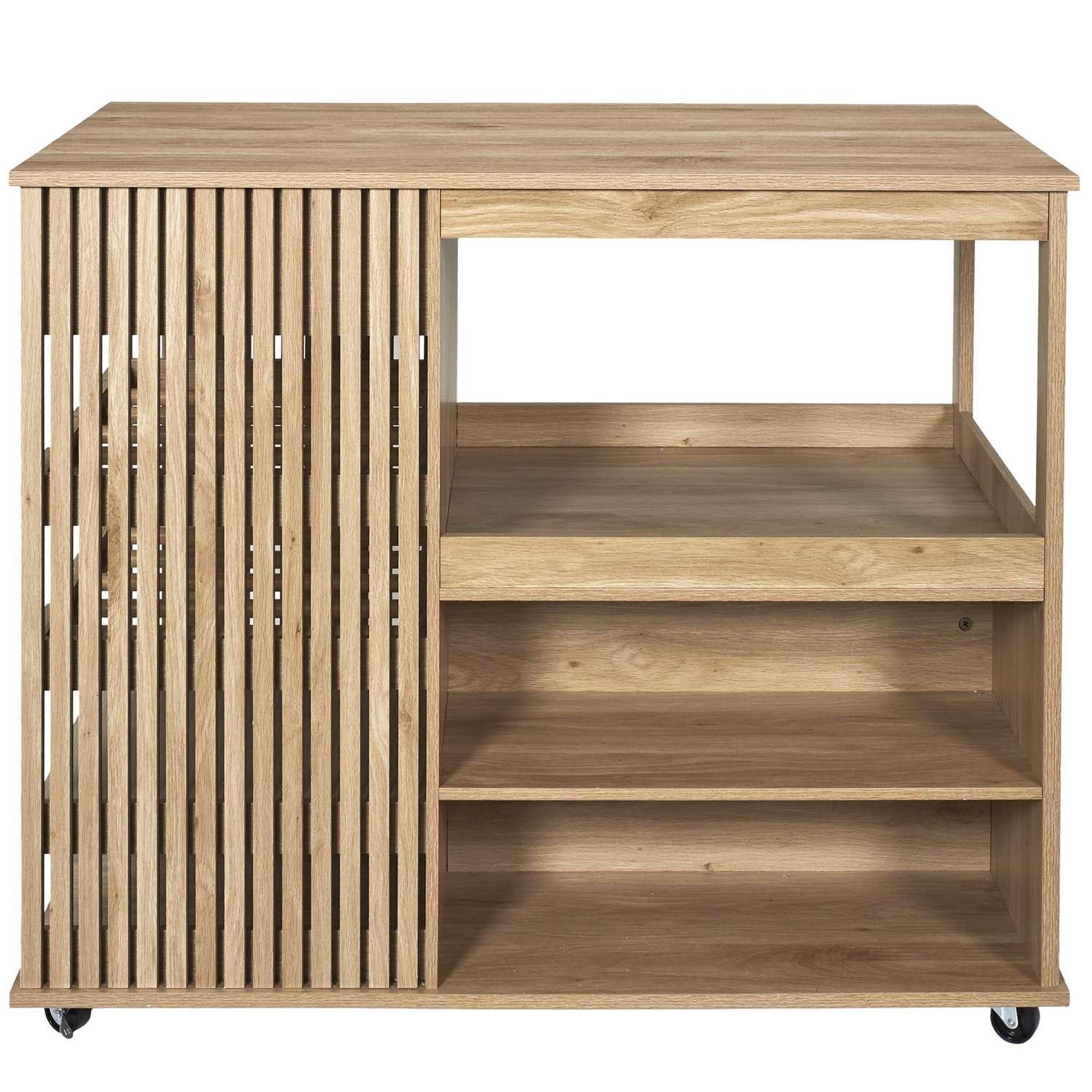 The Home Deco Factory Ilot de cuisine Saulk en bois - Marron