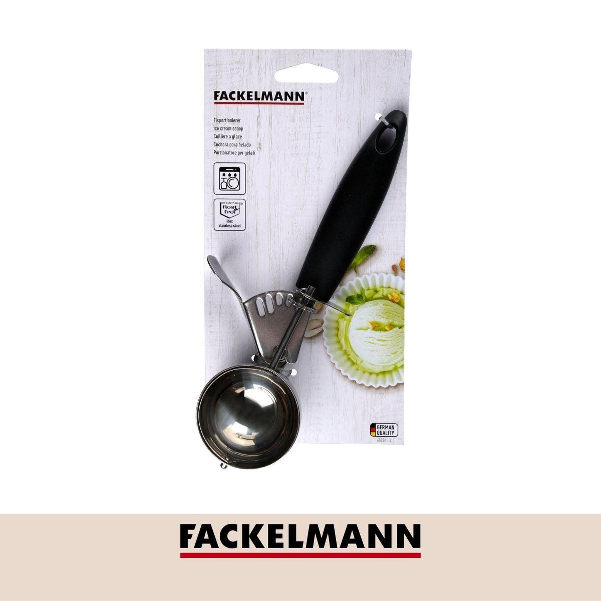 Voir la diapositive 5 : Fackelmann Cuillère à glace avec fonction éjection 21 cm fackelmann basic
