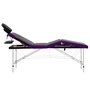 VIDAXL Table de massage pliable 4 zones Aluminium Noir et violet
