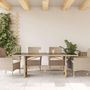 Voir la diapositive 3 : VIDAXL Table de jardin avec dessus en verre beige resine tressee