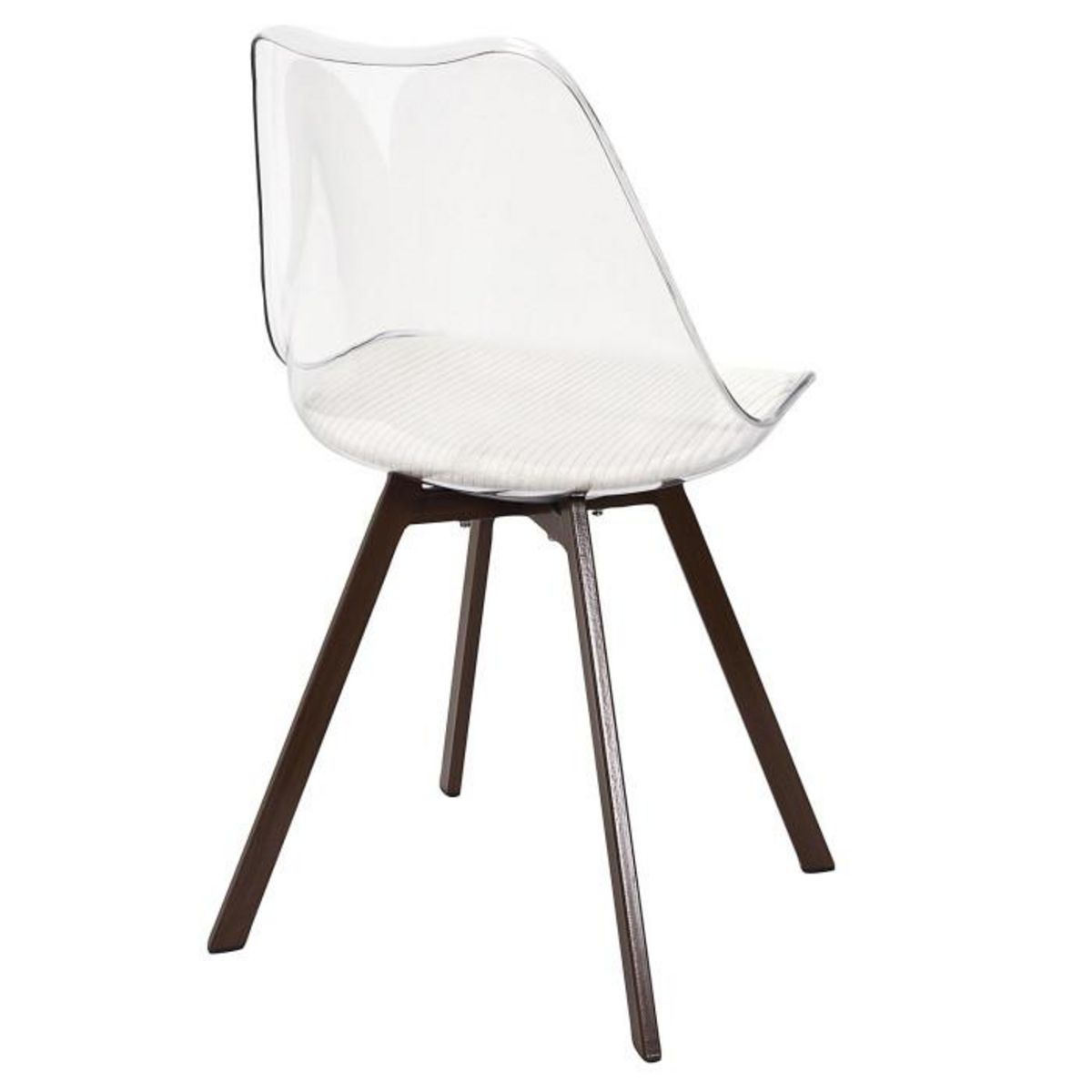 Paris Prix Lot de 4 Chaises Coussin Côtelé  Scott  82cm Transparent & Beige