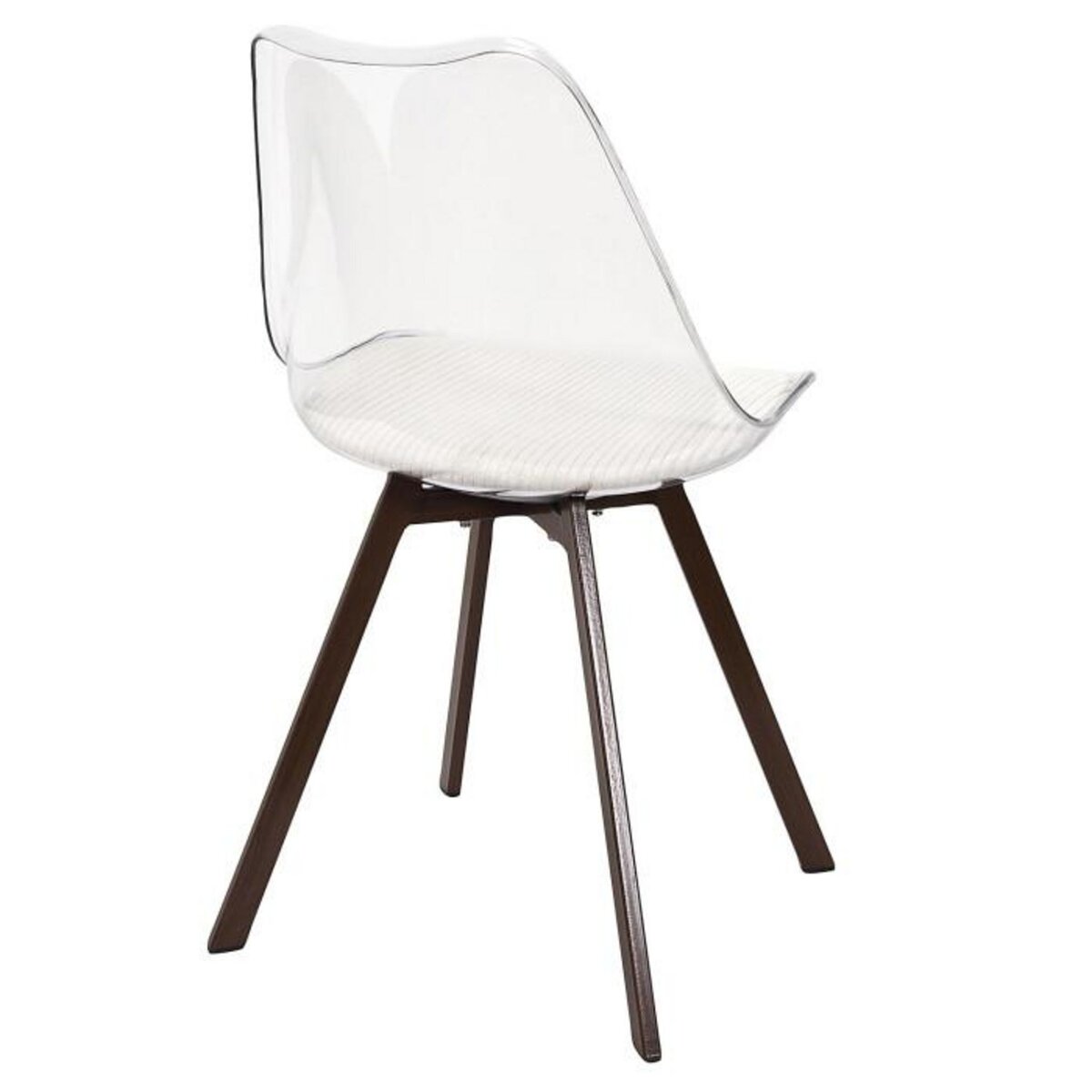 Paris Prix Lot de 4 Chaises Coussin Côtelé  Scott  82cm Transparent & Beige