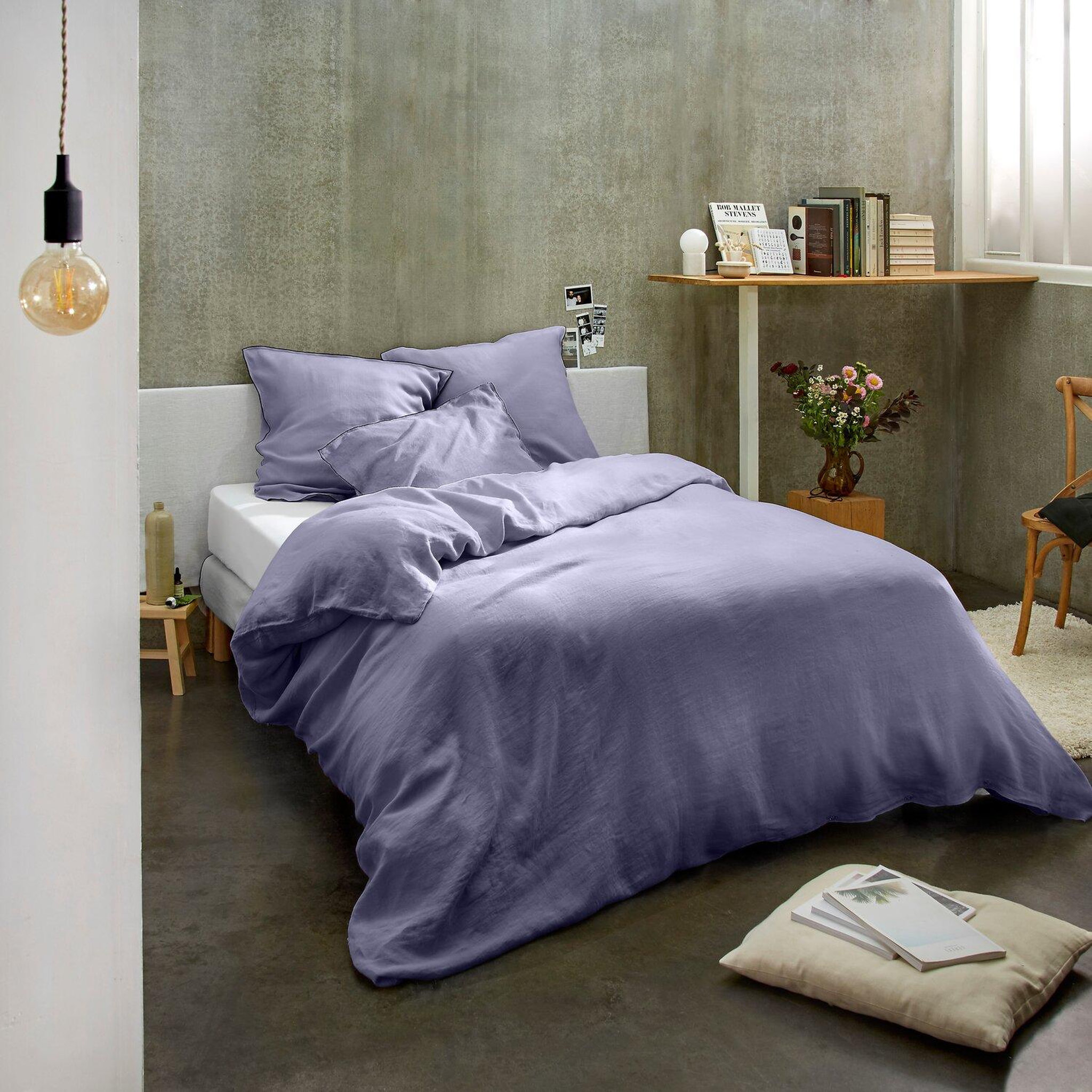 Voir la diapositive 4 : BATON ROUGE Parure de housse de couette 100% lin lavé 160gsm
