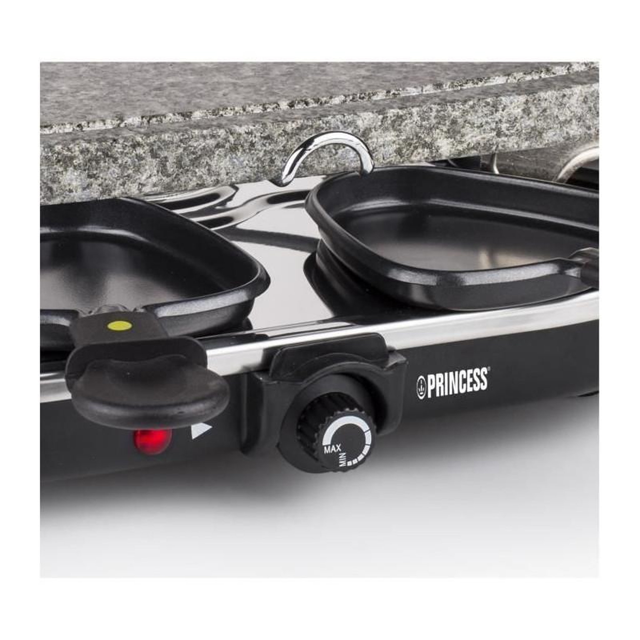 Voir la diapositive 4 : PRINCESS Appareil à raclette 8 personnes 1200w + pierre à griller - 162720-01-001