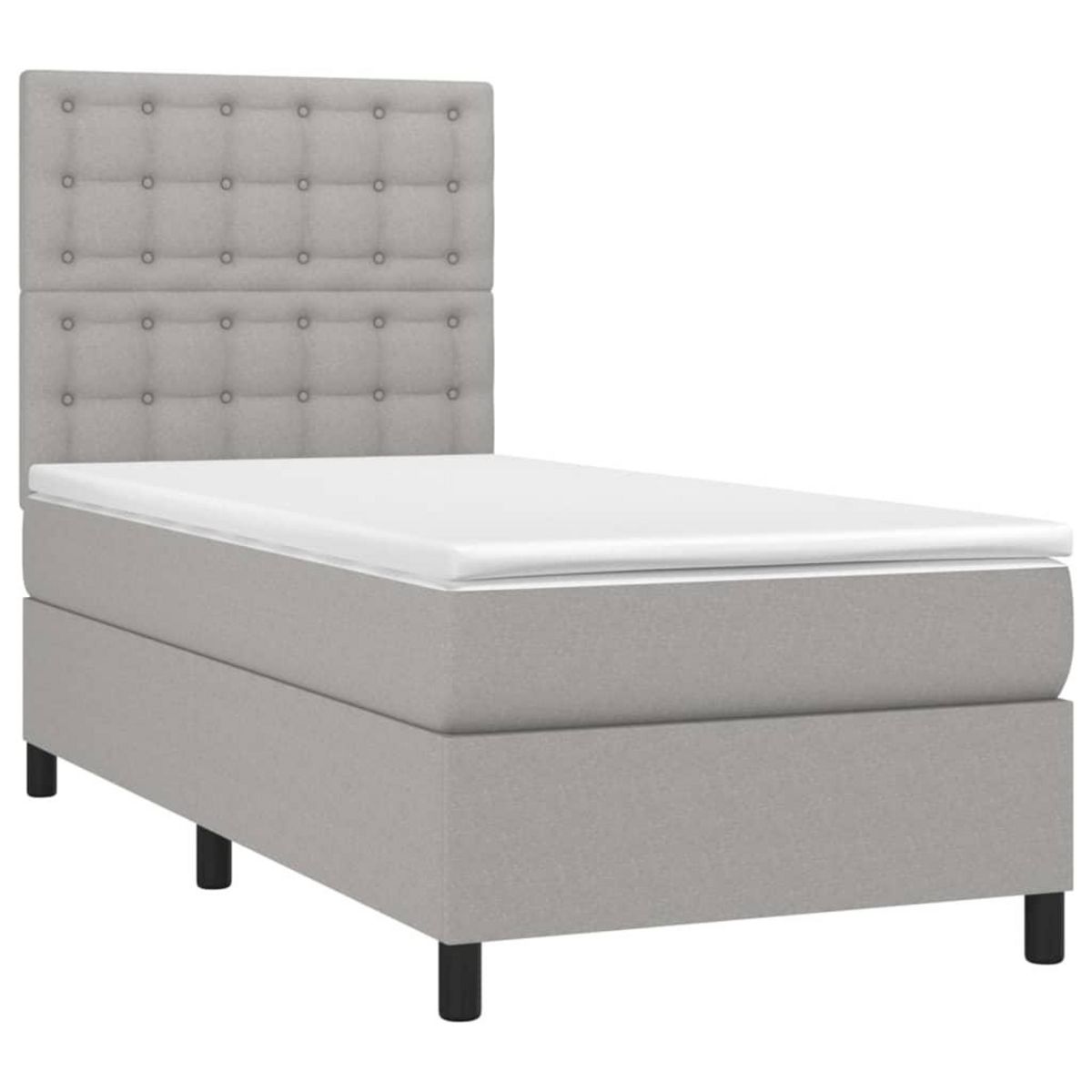 VIDAXL Sommier a lattes de lit avec matelas et LED Gris clair 80x200cm