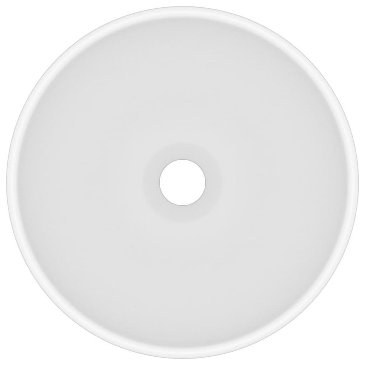 VIDAXL Lavabo rond de salle de bain Blanc mat 32,5x14 cm Ceramique