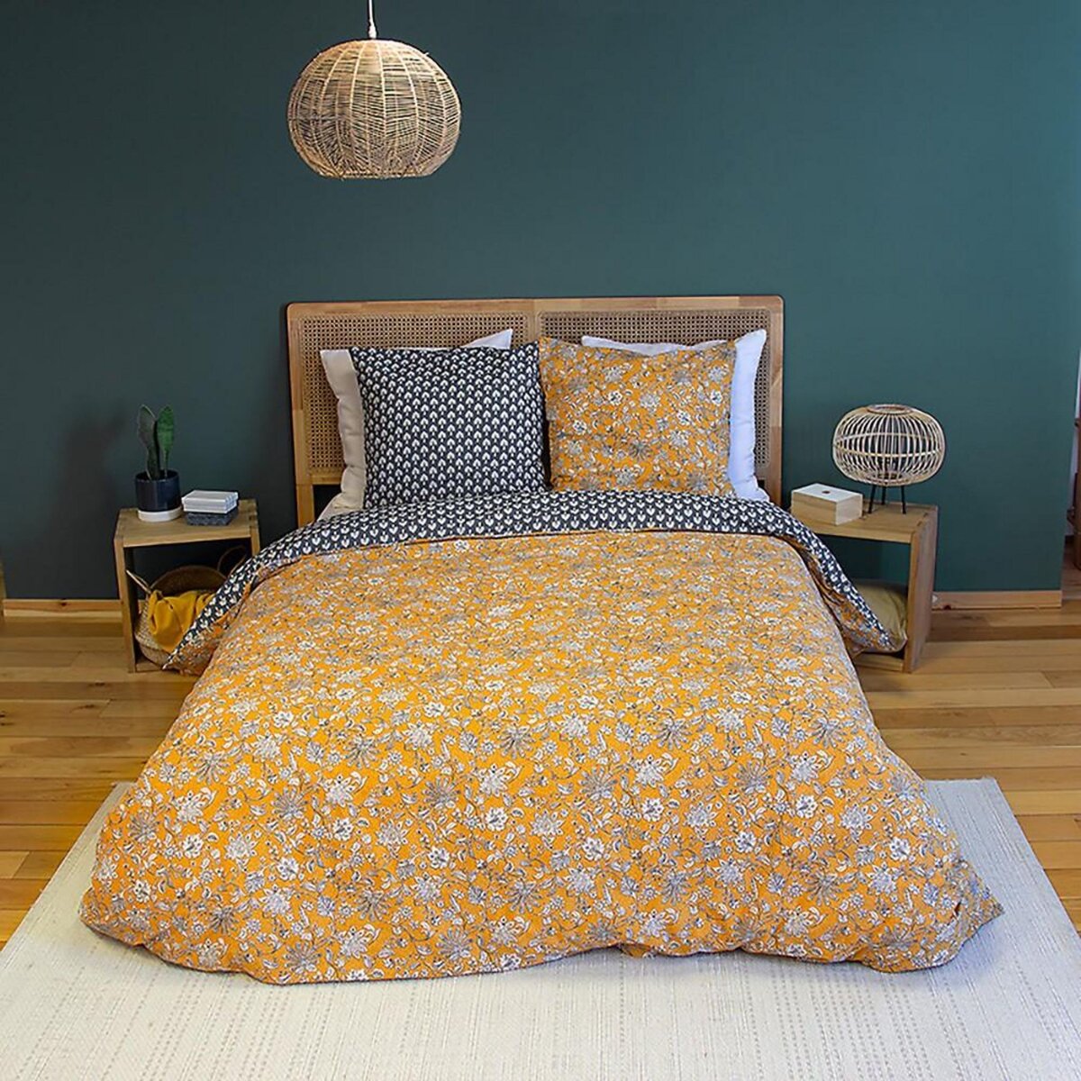 Home collection Parure de couette 3 pcs 240x220 100% coton 52 fils, aschwini