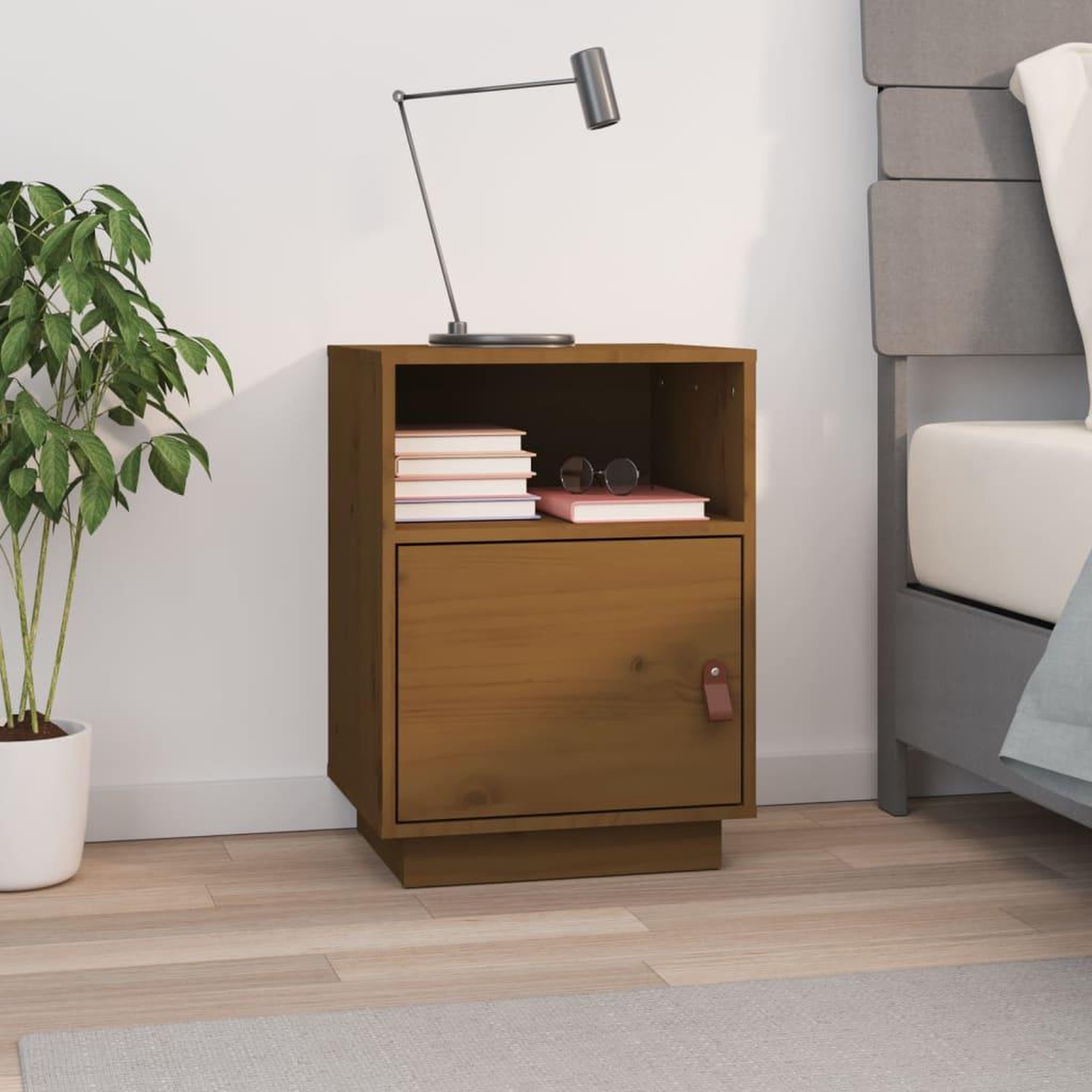 Voir la diapositive 1 : VIDAXL Table de chevet Marron miel 40x34x55 cm Bois de pin massif