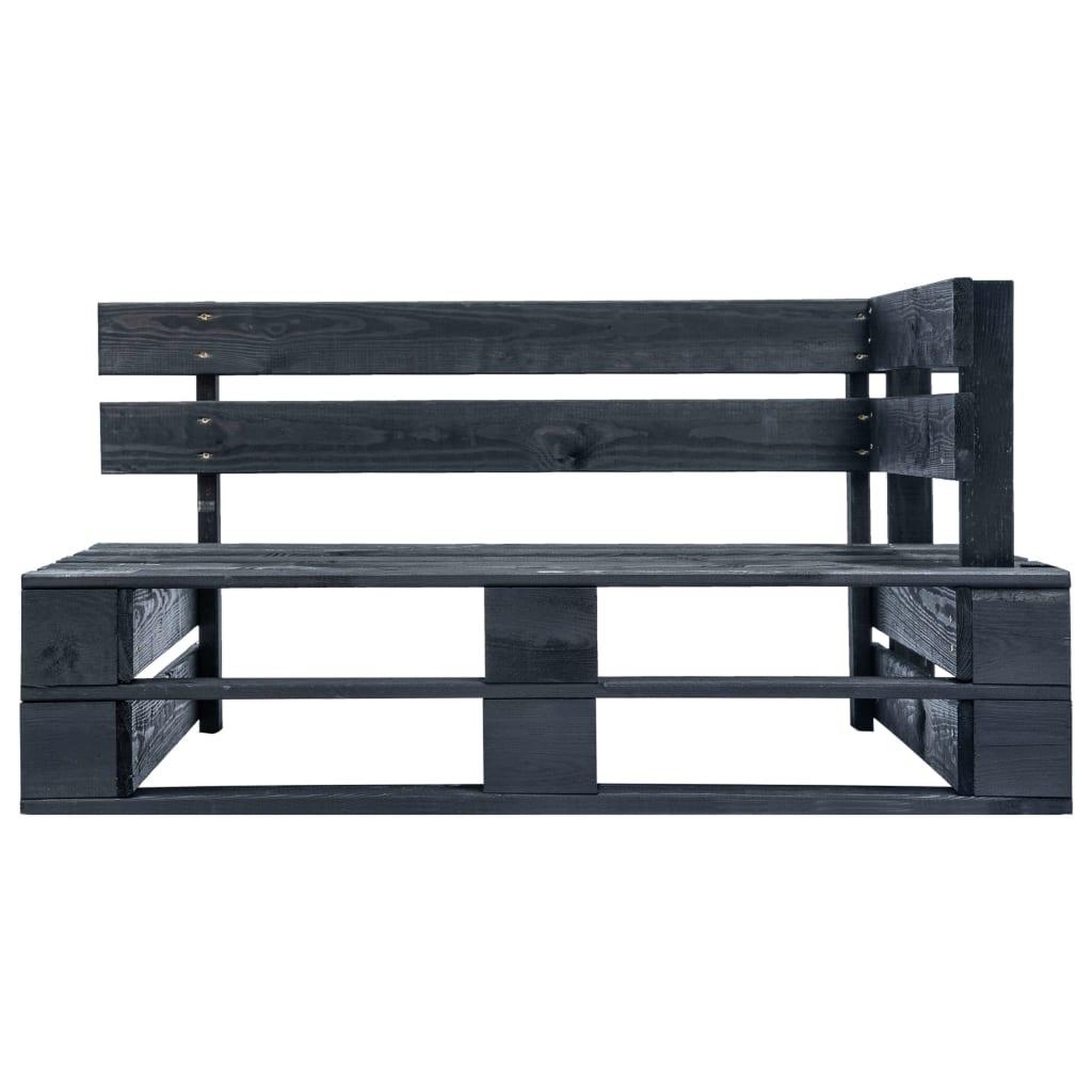Voir la diapositive 3 : VIDAXL Canape d'angle palette de jardin noir bois de pin impregne