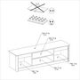Voir la diapositive 9 : Meuble TV 2 portes 2 niches L150 cm MARGOT