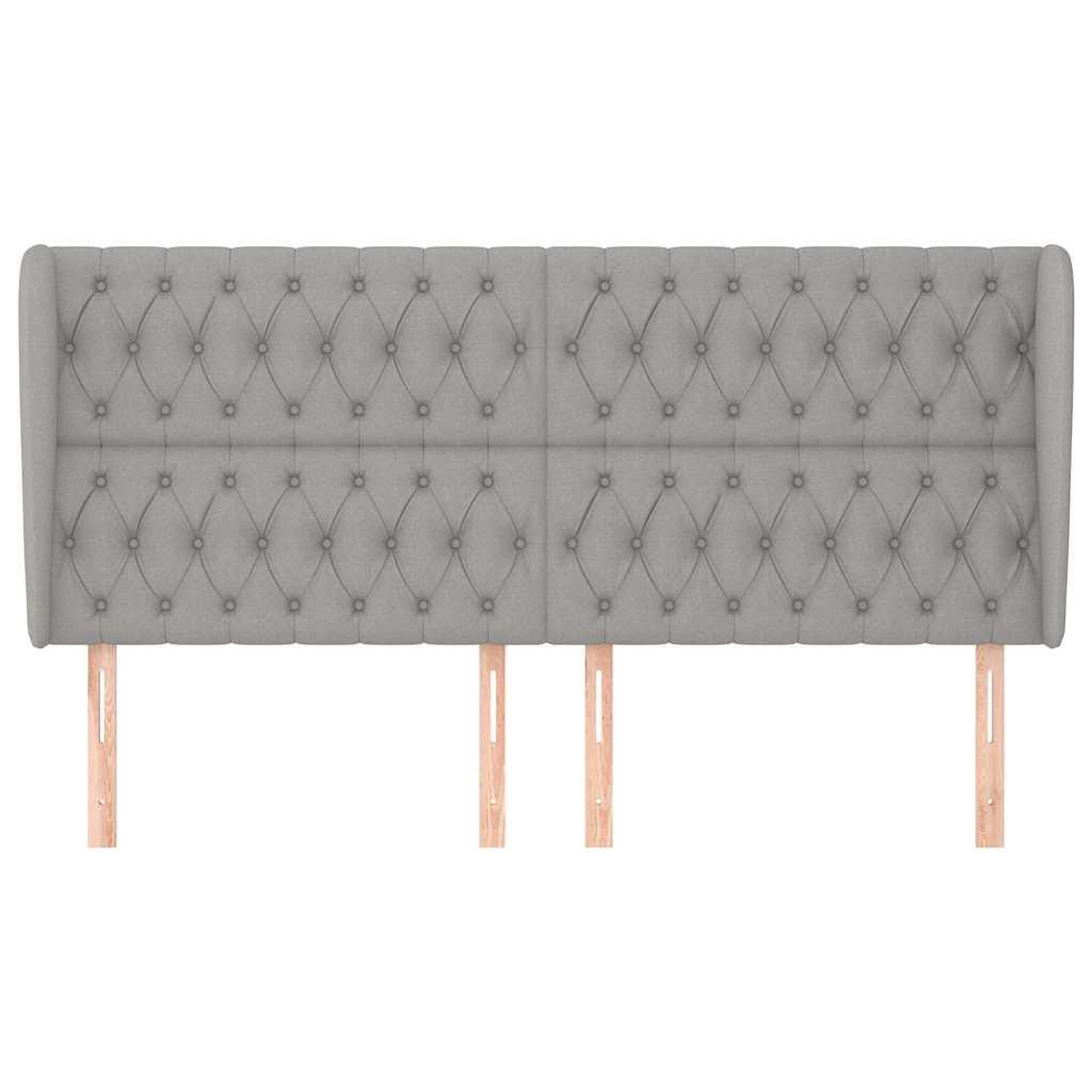 Voir la diapositive 4 : VIDAXL Tete de lit avec oreilles Gris clair 183x23x118/128 cm Tissu