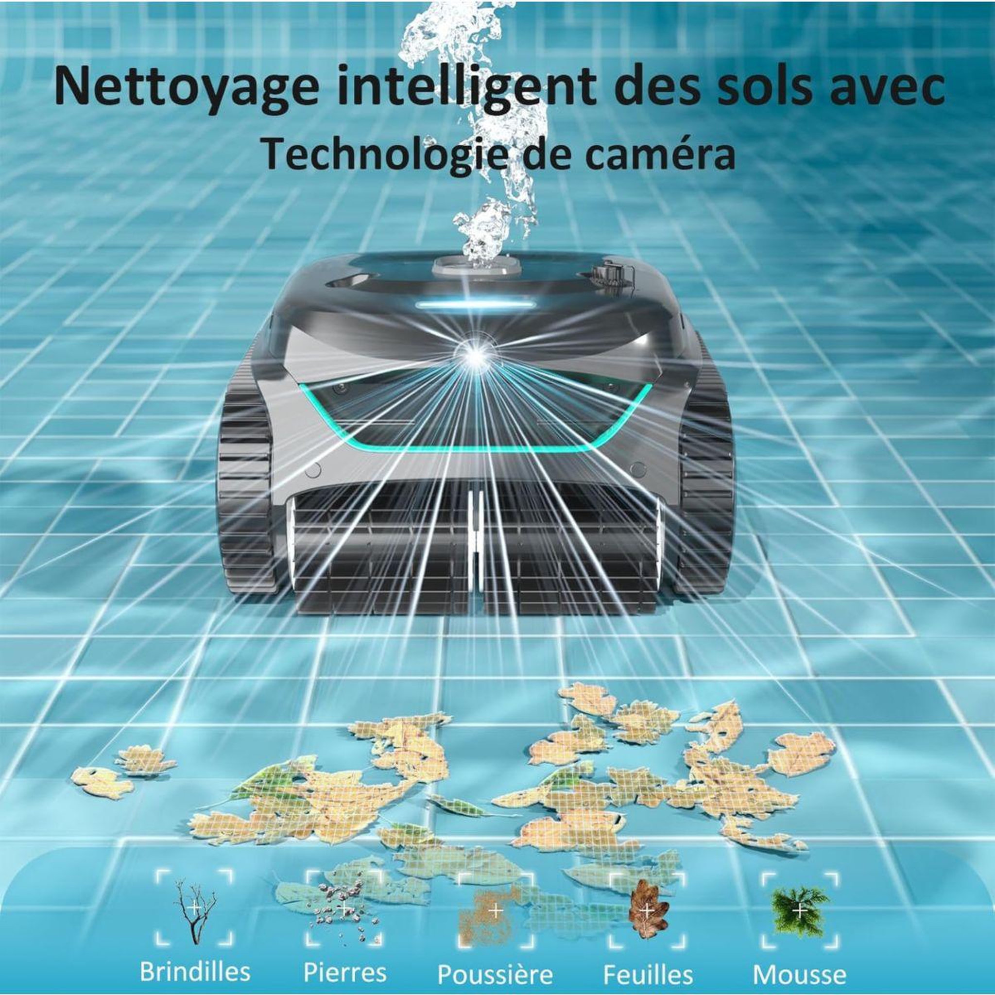 Voir la diapositive 3 : WYBOT Robot piscine c2 vision avec sonar