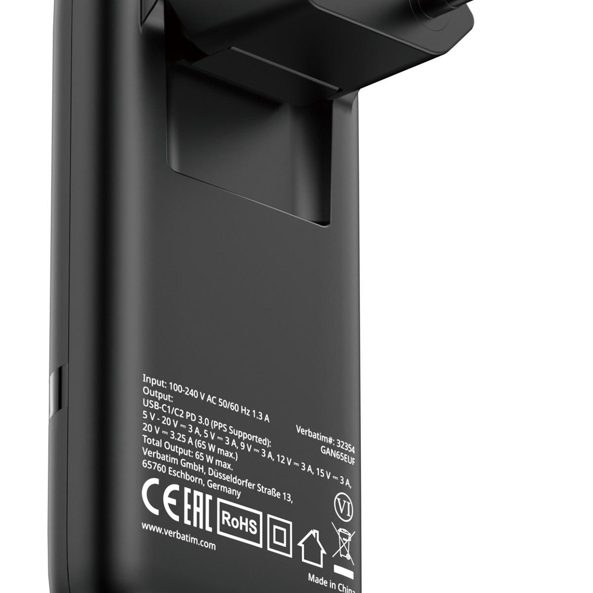Verbatim Verbatim 32354 chargeur d'appareils mobiles ordinateur portable, smartphone, tablette noir secteur charge rapide intérieure