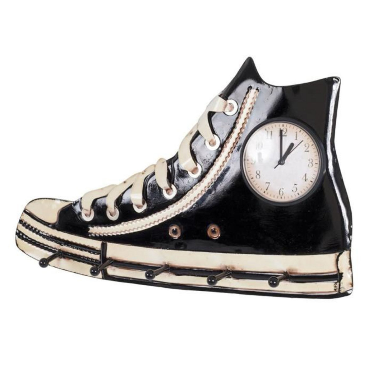 Paris Prix Patère Murale & Horloge Design  Baskets  50cm Noir