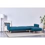 Voir la diapositive 5 : CONCEPT USINE Canapé d'angle réversible et convertible 4 places en tissu bleu canard GRACE
