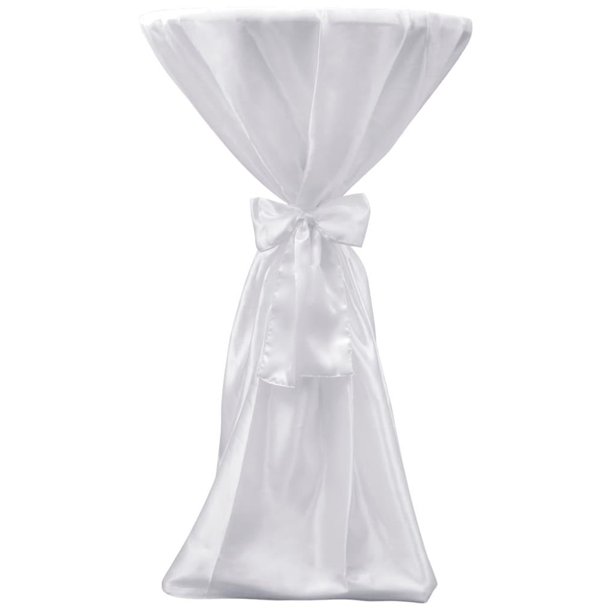 Voir la diapositive 2 : VIDAXL Housse de table blanche avec ruban 60 cm 2 pieces