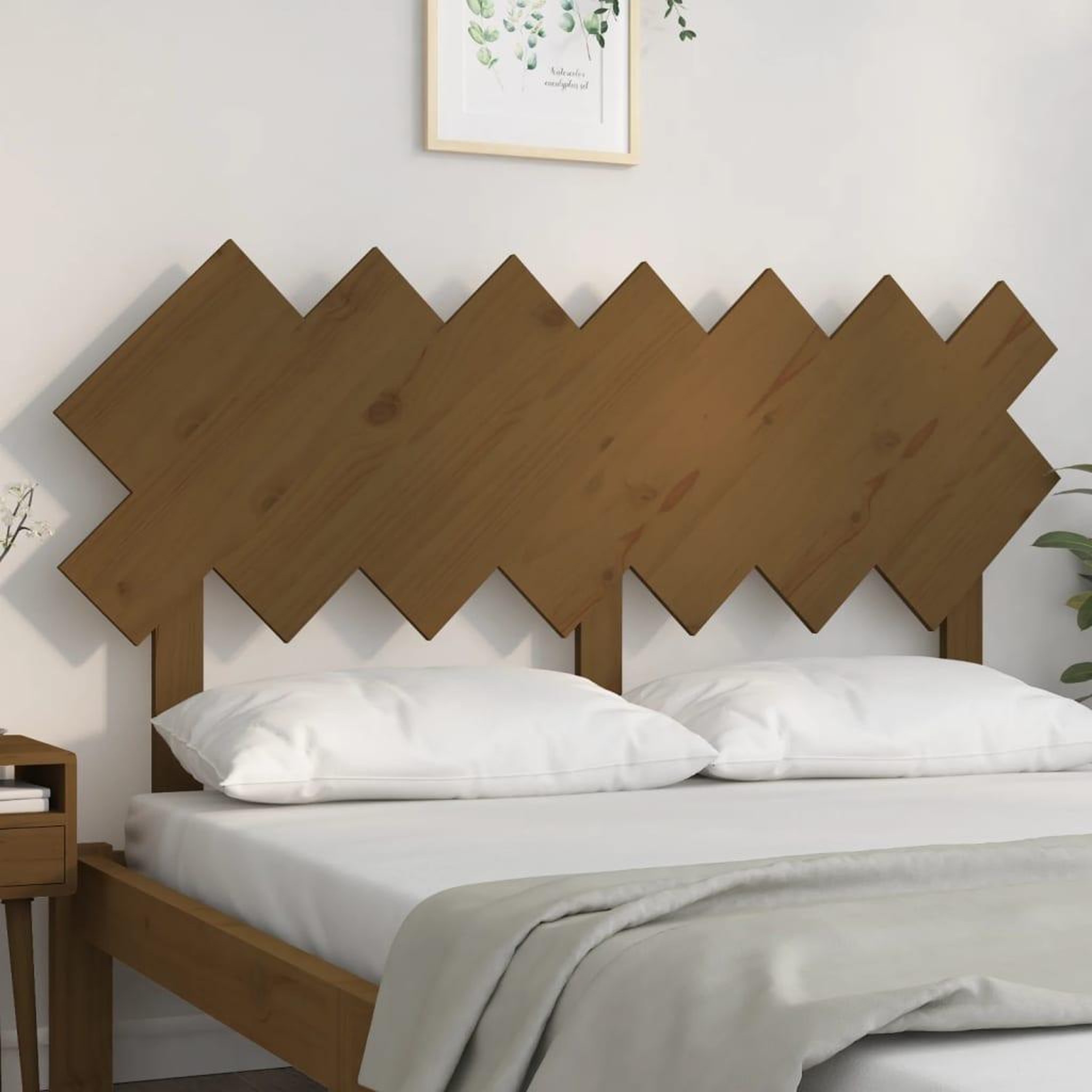 Voir la diapositive 3 : VIDAXL Tete de lit Marron miel 141x3x80,5 cm Bois massif de pin