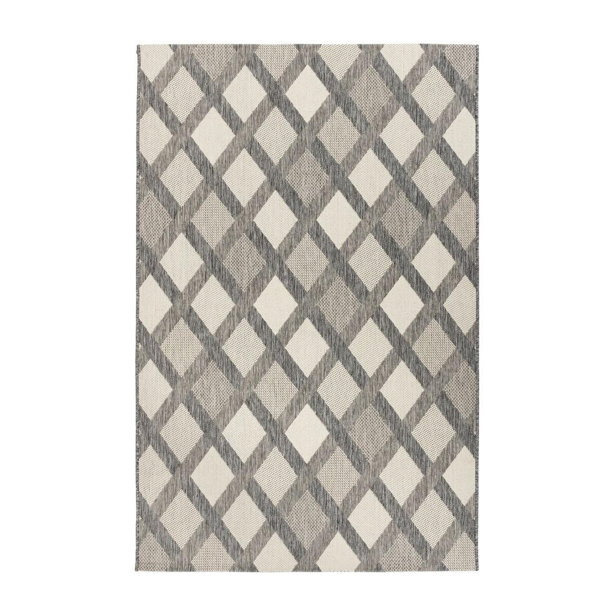 Voir la diapositive 1 : Paris Prix Tapis Tissé Géométrique à Poils Courts  Splash  Crème