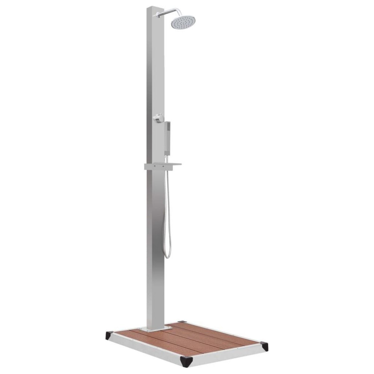 VIDAXL Douche d'exterieur avec receveur de douche WPC Acier inoxydable