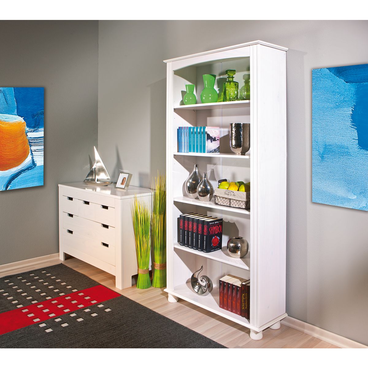 Meuble bibliothèque en pin blanc - ANKE