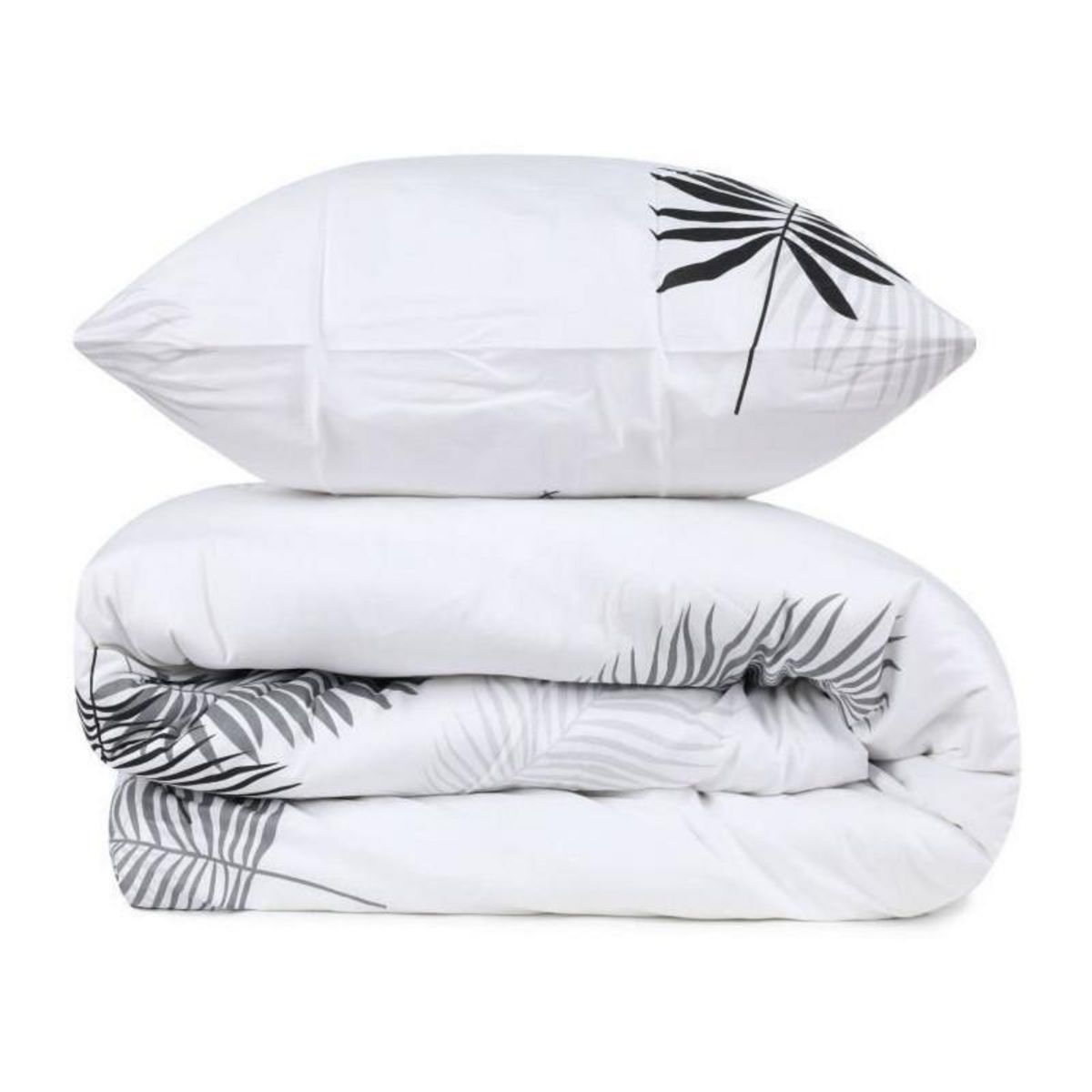 GENERIQUE Parure de lit - 1 housse de couette 220 x 240 cm + 2 taies d'oreiller 60 x 60 cm - 100% coton renforcé - Gris