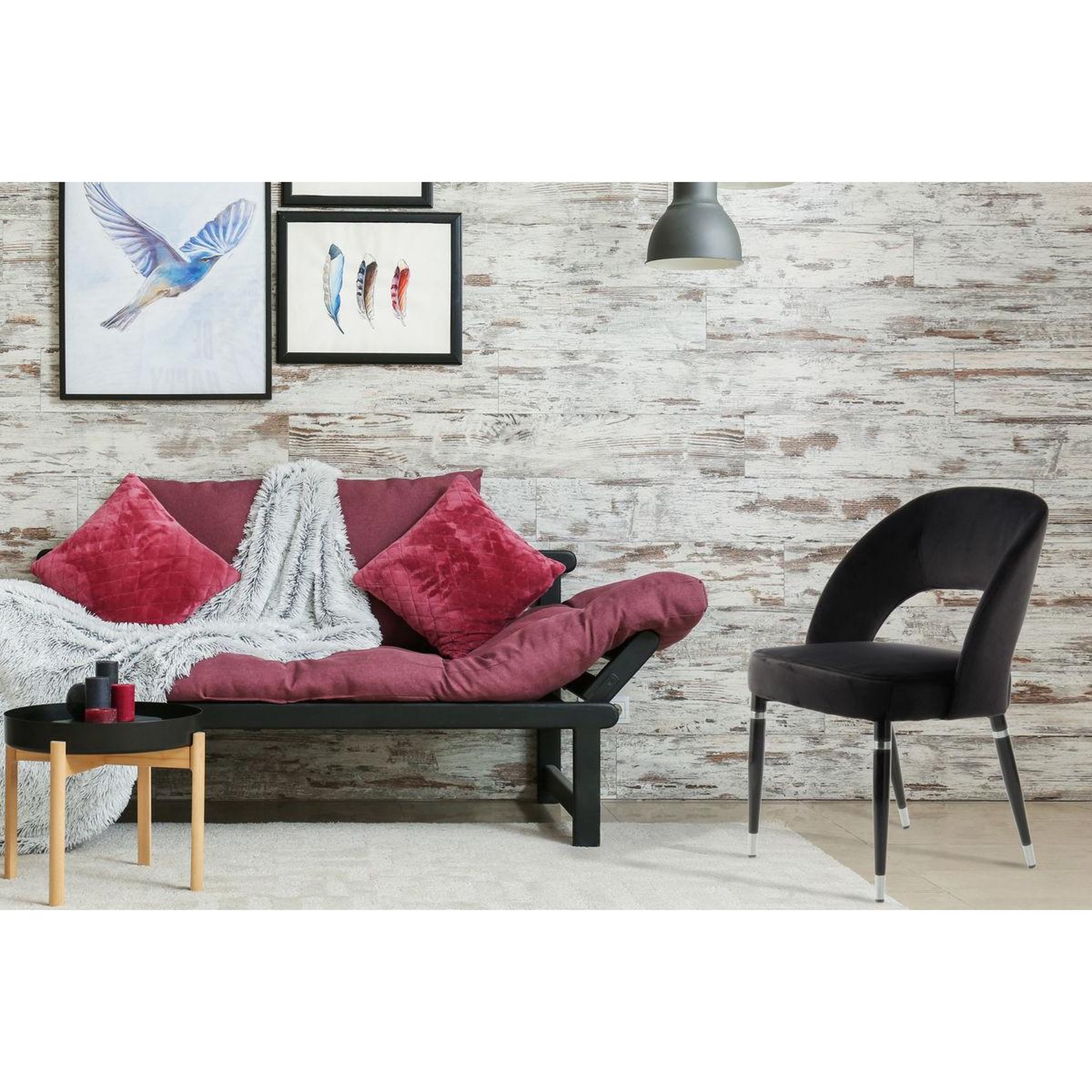 Voir la diapositive 3 : Paris Prix Lot de 2 chaises en velours  courtney  83cm noir & argent