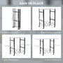 Voir la diapositive 5 : HOMCOM Séchoir à linge étendoir à vêtements pliable réglable avec 4 roulettes - grand capacité - dim. 157,5L x 54l x 101H cm - alu. métal blanc noir
